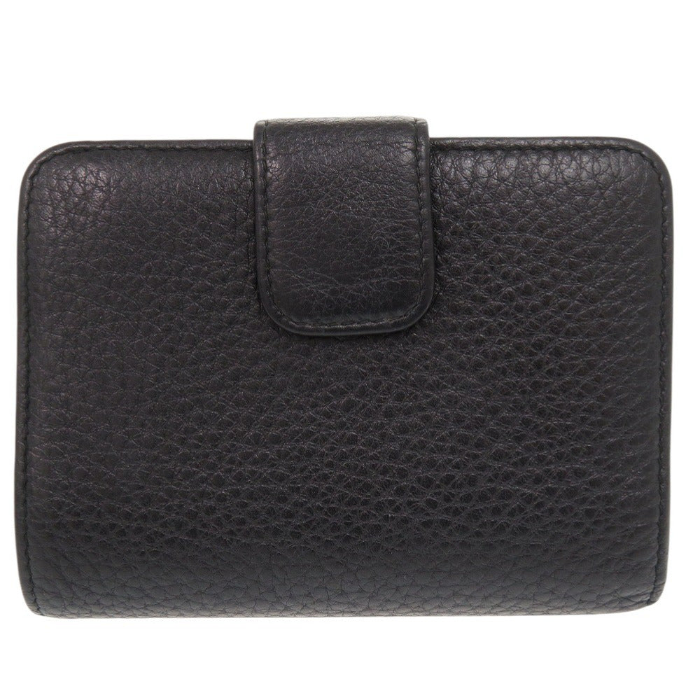 プラダ レザー ブラック 二つ折り財布 黒 0353【中古】PRADA