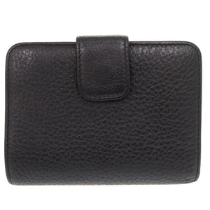 プラダ レザー ブラック 二つ折り財布 黒 0353【中古】PRADA