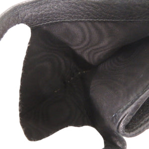 プラダ レザー ブラック 二つ折り財布 黒 0353【中古】PRADA