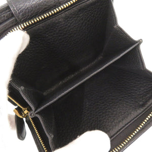 プラダ レザー ブラック 二つ折り財布 黒 0353【中古】PRADA