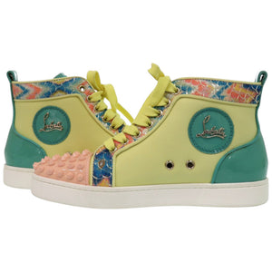 新品同様 クリスチャンルブタン LOU SPIKES ORLATO FLAT レザー ラバー イエロー 黄 スニーカー 0366【中古】Christian Louboutin