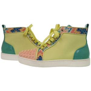 新品同様 クリスチャンルブタン LOU SPIKES ORLATO FLAT レザー ラバー イエロー 黄 スニーカー 0366【中古】Christian Louboutin