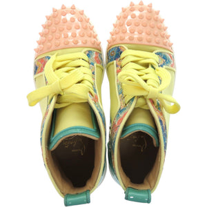 新品同様 クリスチャンルブタン LOU SPIKES ORLATO FLAT レザー ラバー イエロー 黄 スニーカー 0366【中古】Christian Louboutin