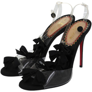 新品同様 クリスチャンルブタン BOW BOW 20ANS 100 20周年 リボン PVC ブラック 黒 サンダル 0367【中古】Christian Louboutin