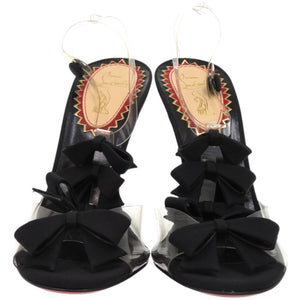 新品同様 クリスチャンルブタン BOW BOW 20ANS 100 20周年 リボン PVC ブラック 黒 サンダル 0367【中古】Christian Louboutin