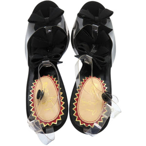 新品同様 クリスチャンルブタン BOW BOW 20ANS 100 20周年 リボン PVC ブラック 黒 サンダル 0367【中古】Christian Louboutin