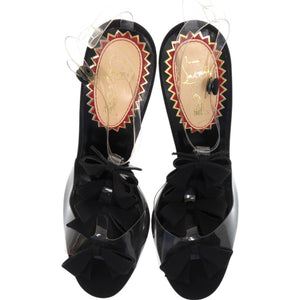 新品同様 クリスチャンルブタン BOW BOW 20ANS 100 20周年 リボン PVC ブラック 黒 サンダル 0367【中古】Christian Louboutin