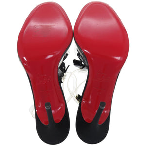 新品同様 クリスチャンルブタン BOW BOW 20ANS 100 20周年 リボン PVC ブラック 黒 サンダル 0367【中古】Christian Louboutin