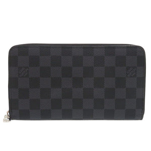 美品 ルイ ヴィトン ジッピーオーガナイザー N60111 ダミエグラフィットキャンバス ブラック 長財布 黒 LV 0370【中古】LOUIS VUITTON
