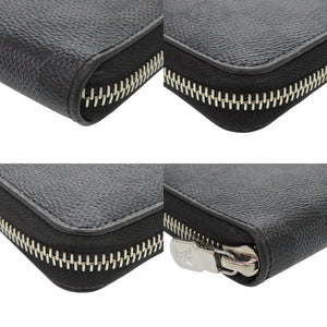 美品 ルイ ヴィトン ジッピーオーガナイザー N60111 ダミエグラフィットキャンバス ブラック 長財布 黒 LV 0370【中古】LOUIS VUITTON