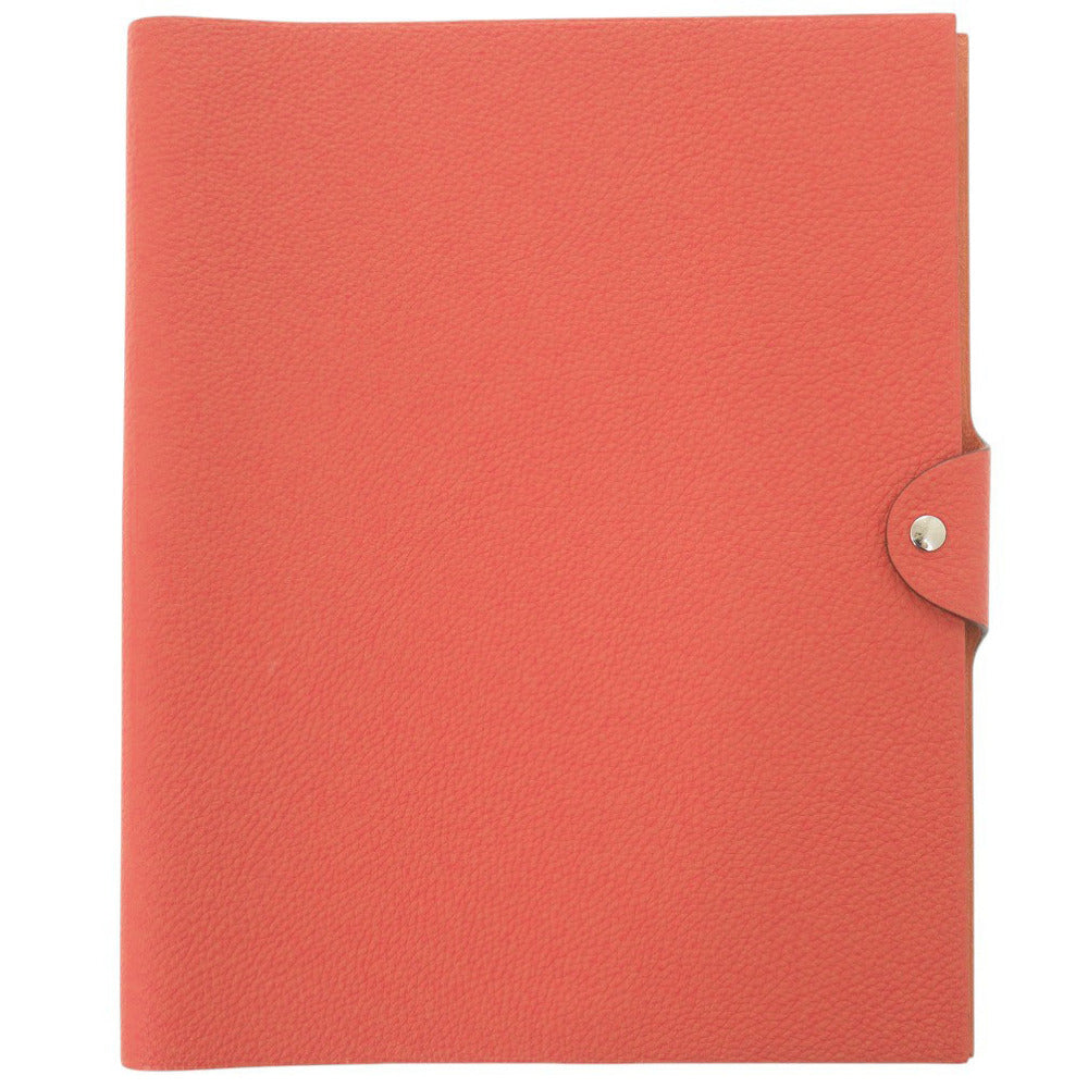 美品 エルメス ユリスGM トゴ ルージュピヴォワンヌ シルバー金具 □R刻印(2014年製) 手帳カバー 赤 0374【中古】HERMES