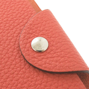 美品 エルメス ユリスGM トゴ ルージュピヴォワンヌ シルバー金具 □R刻印(2014年製) 手帳カバー 赤 0374【中古】HERMES