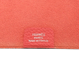 美品 エルメス ユリスGM トゴ ルージュピヴォワンヌ シルバー金具 □R刻印(2014年製) 手帳カバー 赤 0374【中古】HERMES