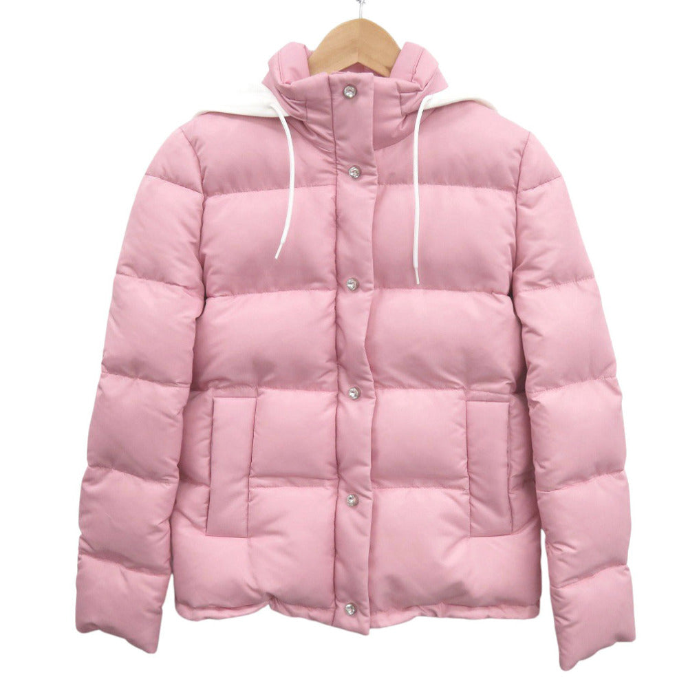 新品同様 ミュウミュウ ML565 1VZ6 サイズ40 ダウンジャケット ナイロン ピンク 0380【中古】MIUMIU