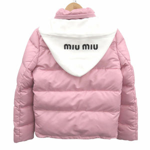 新品同様 ミュウミュウ ML565 1VZ6 サイズ40 ダウンジャケット ナイロン ピンク 0380【中古】MIUMIU