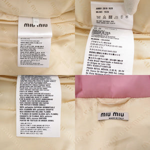 新品同様 ミュウミュウ ML565 1VZ6 サイズ40 ダウンジャケット ナイロン ピンク 0380【中古】MIUMIU