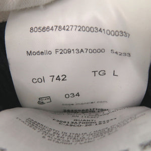 美品 モンクレール F20913A70000 ウール レザー ブラック Lサイズ ロゴワッペン 手袋 グローブ 黒 0381【中古】MONCLER メンズ