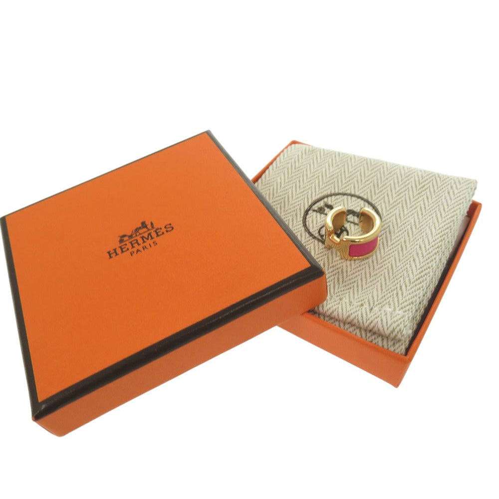 新品同様 エルメス オランプ PM Olympe PM イヤーカフ 片耳用 レザー メッキ ピンク 0395【中古】HERMES