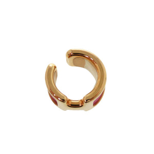 新品同様 エルメス オランプ PM Olympe PM イヤーカフ 片耳用 レザー メッキ ピンク 0395【中古】HERMES