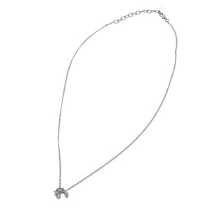 美品 サンローランパリ ツイスト モノグラム メタル シルバー ネックレス 0399【中古】SAINT LAURENT PARIS