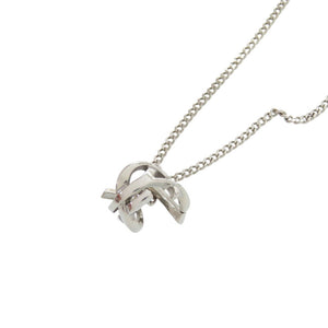 美品 サンローランパリ ツイスト モノグラム メタル シルバー ネックレス 0399【中古】SAINT LAURENT PARIS