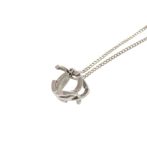 美品 サンローランパリ ツイスト モノグラム メタル シルバー ネックレス 0399【中古】SAINT LAURENT PARIS