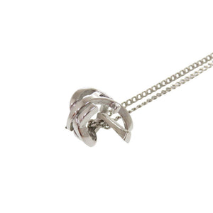 美品 サンローランパリ ツイスト モノグラム メタル シルバー ネックレス 0399【中古】SAINT LAURENT PARIS