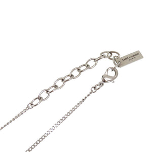 美品 サンローランパリ ツイスト モノグラム メタル シルバー ネックレス 0399【中古】SAINT LAURENT PARIS