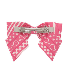 新品同様 エルメス グルネル PM ジグザグ リボン シルク ローズアザレ バレッタ ピンク 0409【中古】HERMES