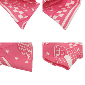 新品同様 エルメス グルネル PM ジグザグ リボン シルク ローズアザレ バレッタ ピンク 0409【中古】HERMES