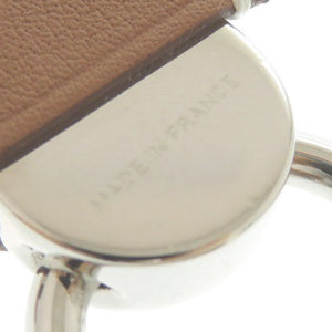 新品同様 エルメス エピュール エケストル ヴォーバレニア/メタル フォーヴ シルバー金具 W刻印(2024年製) ネックレス チョーカー 茶 0415【中古】HERMES レディース