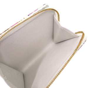 美品 クリスチャンディオール Caro スカーレット フラワー 98 MA 0214 カーフ ホワイト 白 二つ折り財布 0438【中古】Christian Dior