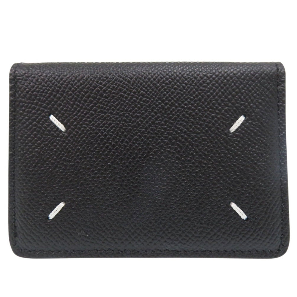 未使用品 メゾン マルジェラ 4ステッチ スリーフォールドウォレット 三つ折り財布 ミニ財布 豆財布 SA2UI0005 レザー ブラック 0439【中古】Maison Margiela