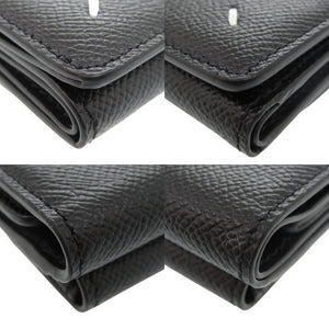 未使用品 メゾン マルジェラ 4ステッチ スリーフォールドウォレット 三つ折り財布 ミニ財布 豆財布 SA2UI0005 レザー ブラック 0439【中古】Maison Margiela