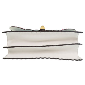 フェンディ キャナイ スタッズ レザー ホワイト ハンドバッグ 0455【中古】FENDI