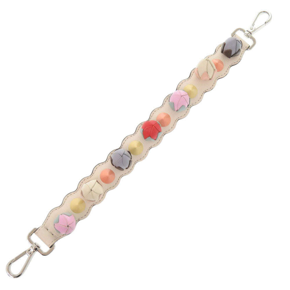 美品 フェンディ ミニ ストラップユー レザー ベージュ マルチカラー ハンドルストラップ 0455【中古】FENDI