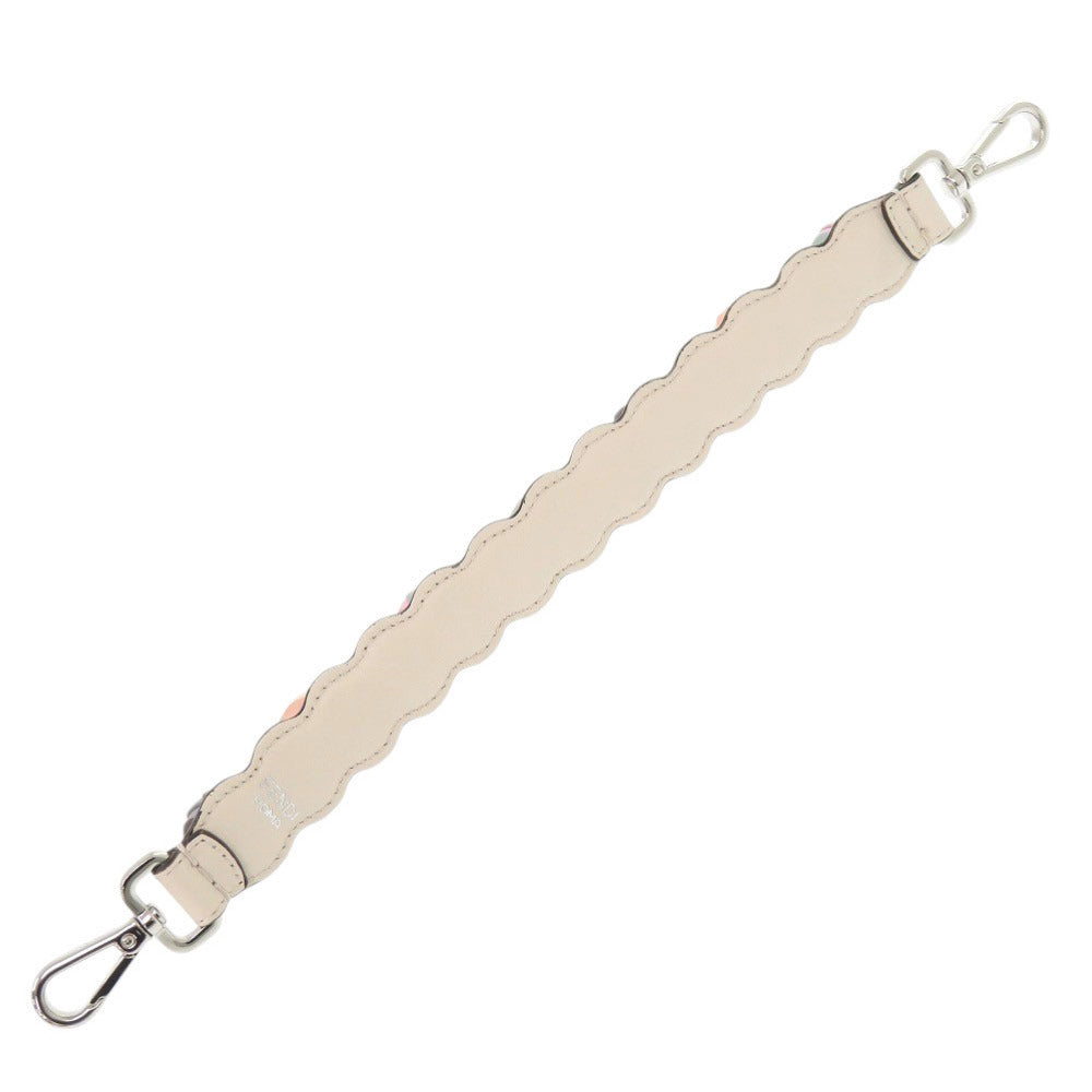 美品 フェンディ ミニ ストラップユー レザー ベージュ マルチカラー ハンドルストラップ 0455【中古】FENDI