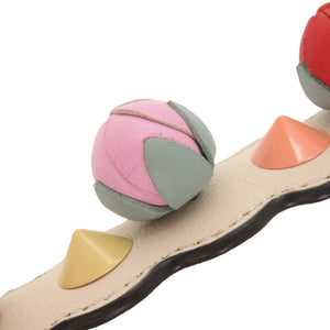 美品 フェンディ ミニ ストラップユー レザー ベージュ マルチカラー ハンドルストラップ 0455【中古】FENDI