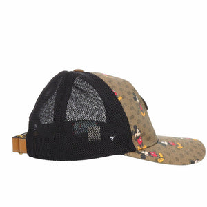 美品 グッチ ディズニーコラボ ベースボールキャップ XS 56cm ミッキー 602979 ポリエステル コットン ブラウン 帽子 0458【中古】GUCCI