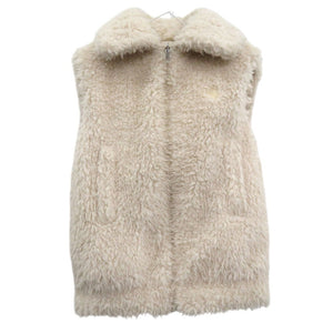 美品 モンクレール ACHARD GILET リバーシブル ジップアップ ダウンベスト ロゴワッペン エコファー H20931A00023 899PE ホワイト 0465【中古】MONCLER