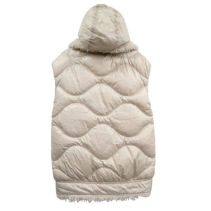 美品 モンクレール ACHARD GILET リバーシブル ジップアップ ダウンベスト ロゴワッペン エコファー H20931A00023 899PE ホワイト 0465【中古】MONCLER