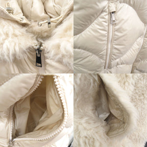 美品 モンクレール ACHARD GILET リバーシブル ジップアップ ダウンベスト ロゴワッペン エコファー H20931A00023 899PE ホワイト 0465【中古】MONCLER