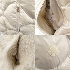 美品 モンクレール ACHARD GILET リバーシブル ジップアップ ダウンベスト ロゴワッペン エコファー H20931A00023 899PE ホワイト 0465【中古】MONCLER