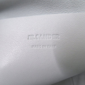 美品 ジルサンダー ドローストリング レザー ライトグレー ハンドバッグ 0468【中古】JIL SANDER