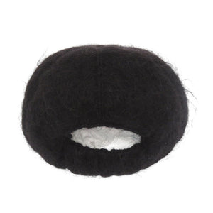 新品同様 グッチ GGロゴ ベースボールキャップ サイズM モヘア ウール ブラック 帽子 キャップ 黒 0469【中古】GUCCI