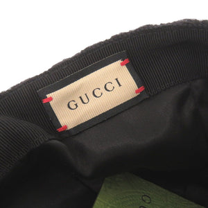 新品同様 グッチ GGロゴ ベースボールキャップ サイズM モヘア ウール ブラック 帽子 キャップ 黒 0469【中古】GUCCI