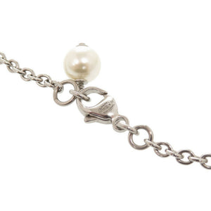 美品 シャネル ココマーク メタル ラインストーン フェイクパール シルバー ネックレス 0470【中古】CHANEL