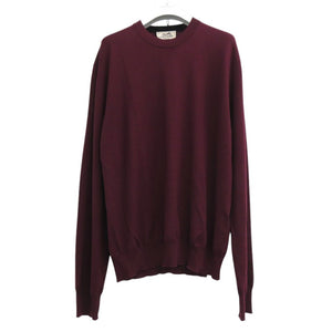 未使用品 エルメス ニットセーター 無地 長袖 ウール バーガンディ 0473【中古】HERMES