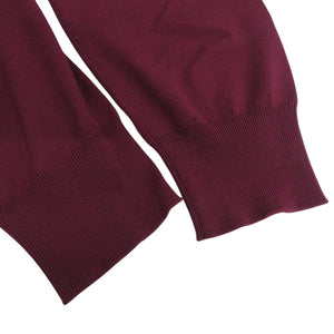 未使用品 エルメス ニットセーター 無地 長袖 ウール バーガンディ 0473【中古】HERMES