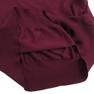 未使用品 エルメス ニットセーター 無地 長袖 ウール バーガンディ 0473【中古】HERMES